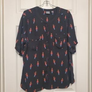Soho New York & Co. Toy soldier blouse Sz XL